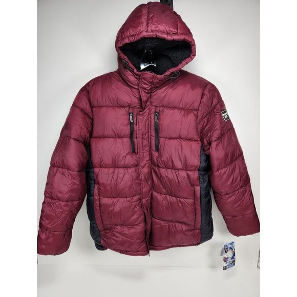 Reebok Glacier Shield Womens XL Faux‎ Fur Hooded Jacket Maroon Style OMRB1177 - Picture 1 of 16